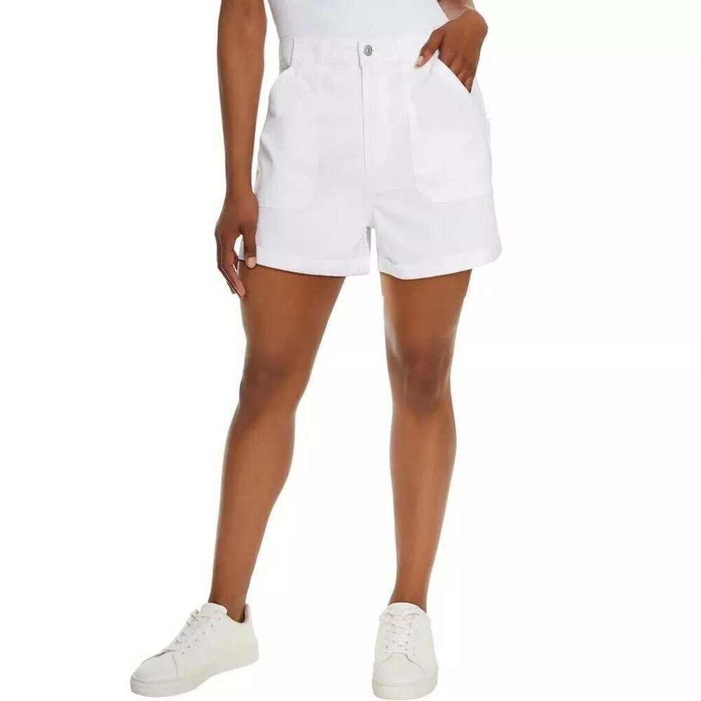 NEW Gloria Vanderbilt Twill Shorts High Waist Cargo Style White